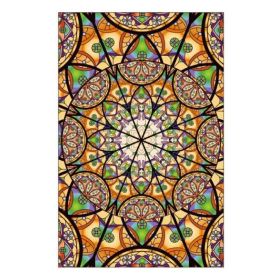 Stained Glass Window Film Church Frosted Window Film Translucent No Glue Static Decal,15x47 inch