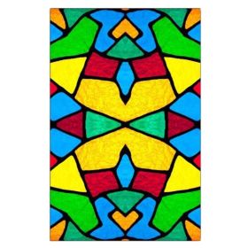 Irregular Geometric Stained Glass Window Film Church Frosted Window Film Translucent No Glue Static Decal,15x47 inch