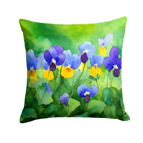 Illinois Violet in Watercolor Throw Pillow Machine Washable, Indoor Outdoor Decorative Pillow for Couch, Bed or Patio, 18Hx18W
