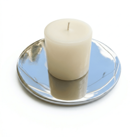 Multi-Purpose Round Candle Holder and Coaster - Elegant Eco-Friendly Recycled Aluminum Modern Home Decor Accent Piece