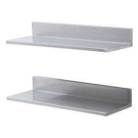 8.6" x 24" Stainless Steel Shelf, Wall Mounted Floating Shelving with Backsplash, 44 lbs Load Capacity Commercial Shelves