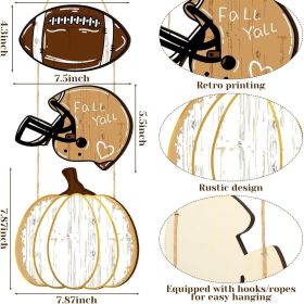 1 pc Rugby wooden home crafts, doorplate pendants, party and festival plaques, sign decorations, paintings (Color: 2)