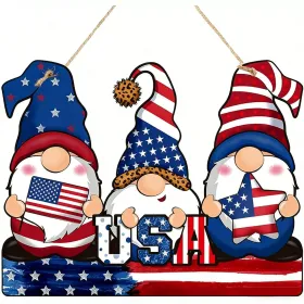 Wooden plaque pendants, holiday plaques, wall signs, signage decorations, hanging paintings, Independence Day in the United States (Color: 16, size: 30cm)
