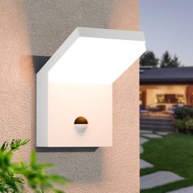 Inowel Wall Light Outdoor LED Wall Mount Lamp Wall Sconce Lighting with Motion Sensor Lantern Fixture 19217 (Color: White)