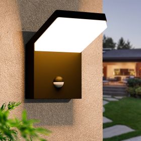 Inowel Wall Light Outdoor LED Wall Mount Lamp Wall Sconce Lighting with Motion Sensor Lantern Fixture 19217 (Color: Black)