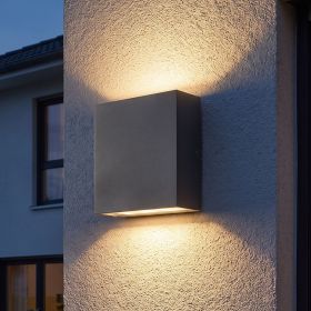 inowel Wall Lights Outdoor Wall Sconce Waterproof Outdoor Wall Lamps Up and Down Lighting Exterior Sconces Porch Lantern 19802 (Color: Black)